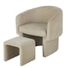 Fauteuil et repose-pieds professionnels écrus